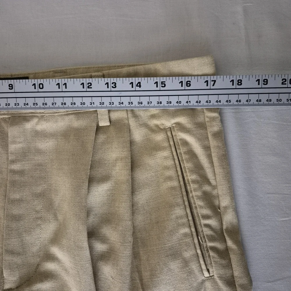 Dockers Class A Pants Mens 38x32 (Fits 34x30)‎ Tan Cotton Linen Old Money Resort